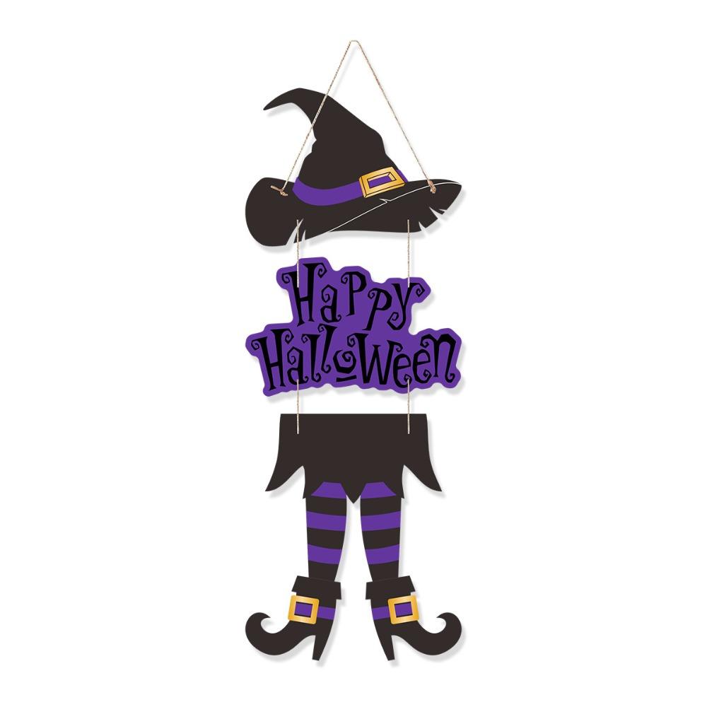 Бумажные Ноги Хэллоуинской Ведьмы Подвеска Страшные Украшения на Дверь Креативная Подвеска в Виде Шляпы Ведьмы Бар