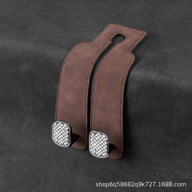 Многофункциональный автомобильный крючок с замшевой отделкой, цинковый сплав, маленький размер, передние и задние металлические крючки