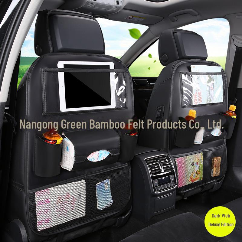 Кожаная сумка для хранения на спинку автомобильного сиденья