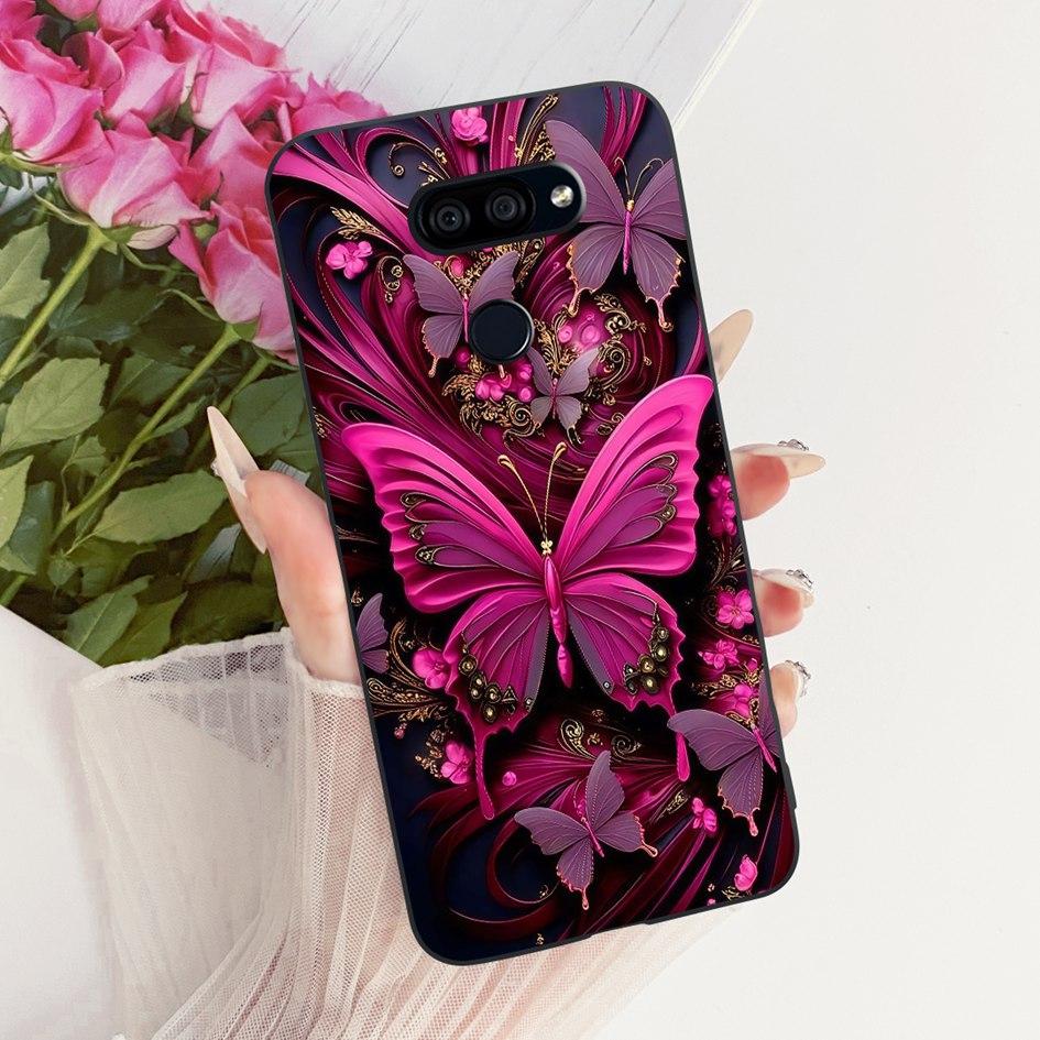 For LG K40s 2019 Case New Fashion Flower Butterfly Soft Silicone Matte Cover For LG K40s K 40s Funda on LGK40s Shockproof Bumper