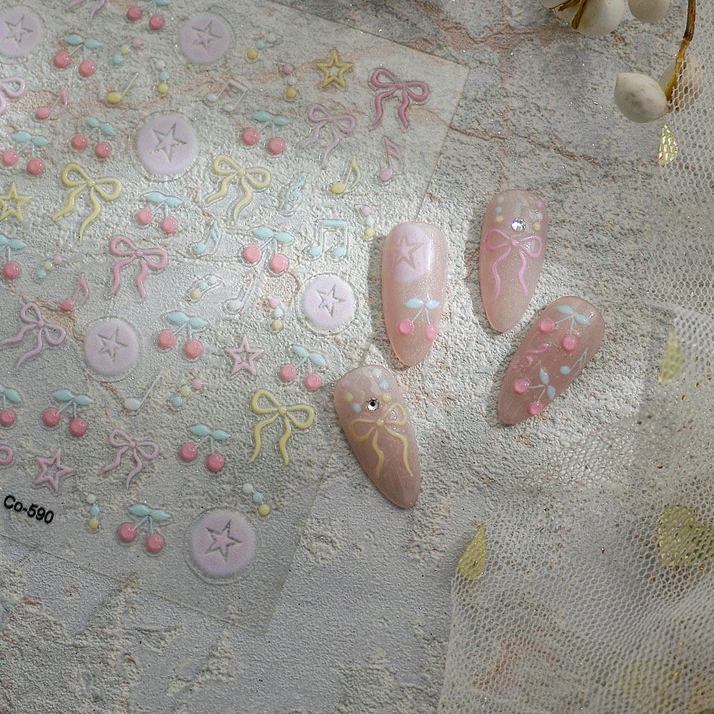 5D Pink Insect Nail Art Stickers with Adhesive - TikTok Hot Trend Jelly Phone Case