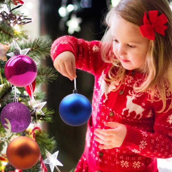 24 шт. Рождественские шары с дизайном шнурка, небьющиеся, многоразовые, декор для рождественской вечеринки, подвесные матовые шары для вечеринки