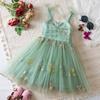 1-5Years New Baby Girls Birthday Party Evening Dresses Summer Floral Mesh Tutu Children Clothes Sweet Fairy Toddler Kids Costume