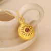 Luxury  Pure Gold real gold Women's Light Disc Pendant Clavicle Chain