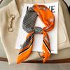 Imitation Silk Korean Style Fashion Square Scarf for Women Clavicle Decoration Small Scarf for Women Retro Simple Small Scarf Headband Tie Bag