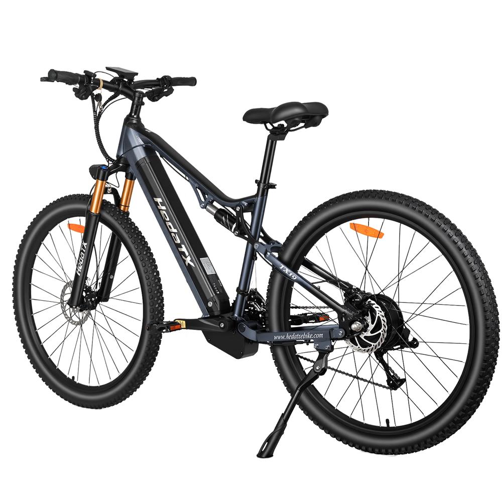 Hedatx TX19: 1000W eats mountains. 48V19.2Ah lasts weeks. 29×2.4" tires grip hard. Hydraulic brake reliable