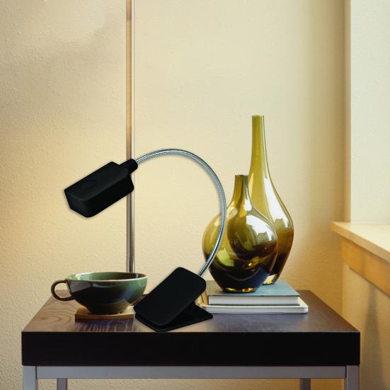 Светодиодная лампа для чтения с гибкой шеей и клипсой