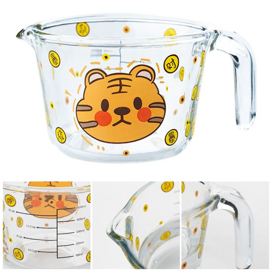 Glass Measuring Cup with Spout 500ml Heat-Resistant Kitchen Measuring Tool Microwave Safe Milk Cup for Kids Breakfast