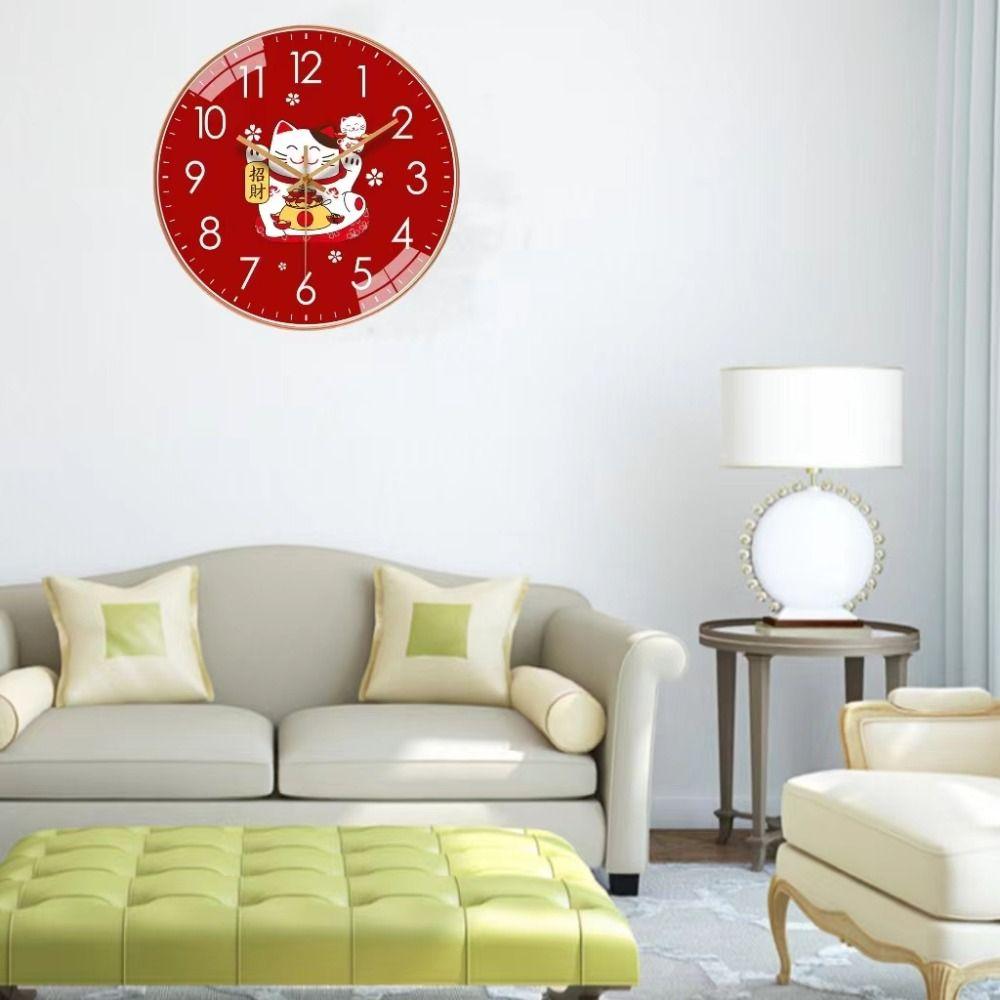 Lucky Household Wall Clocks Cute Living Room Clock Silent Wall Clock for 8-Inch Home Decoration