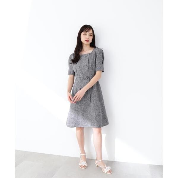 Женское мини-платье Jill by Jill Stuart из экрю твида двубортное