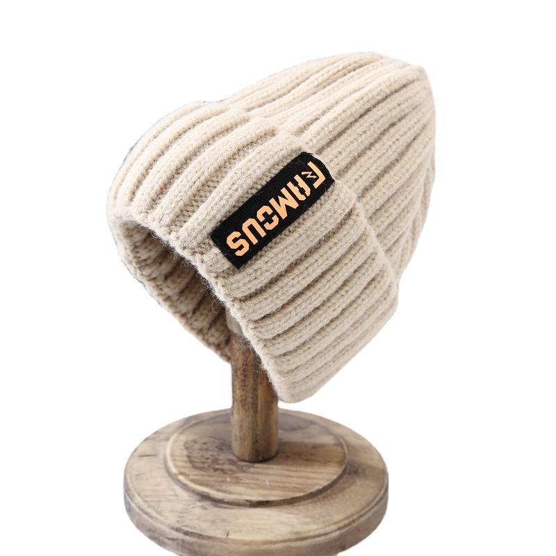 Hat Women's Autumn Winter Korean Fashion Woolen Hat Warm Ear Protection Headband Hat Big Elastic Thick Thread Knitted Hat