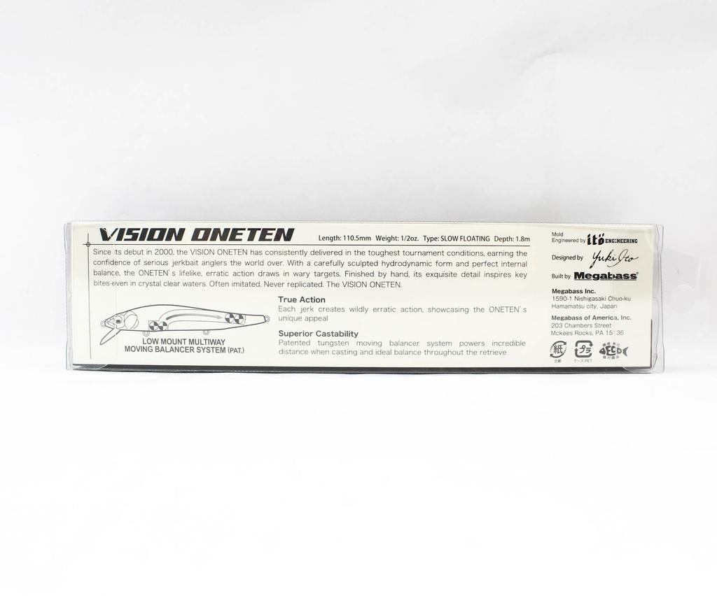 Megabass Vision 110 Oneten Regular Медленно плавающая приманка Secret Shadow (3337)