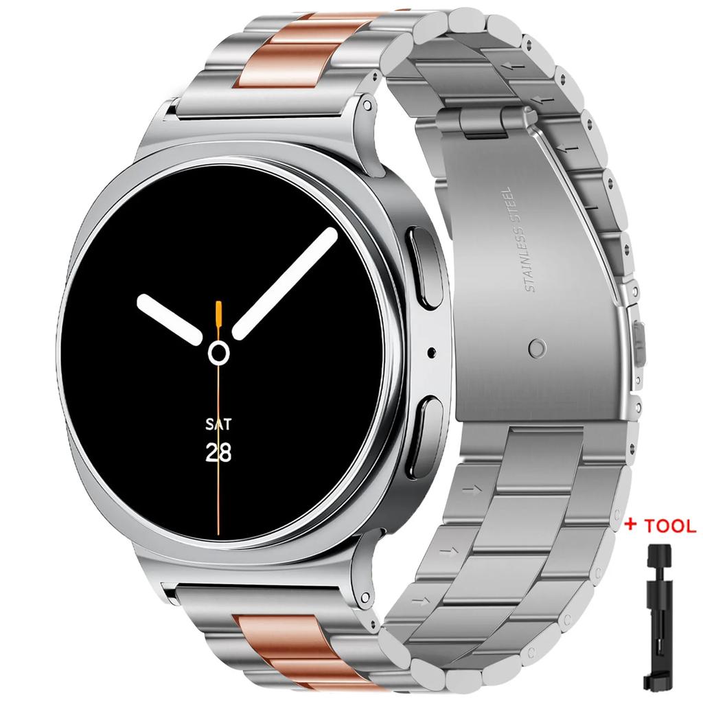 Metal Band for Samsung Galaxy Watch 8/8 Classic 40mm 44mm 46mm Stainless Steel Strap for Galaxy Watch 7 Ultra 2025 47mm Bracelet