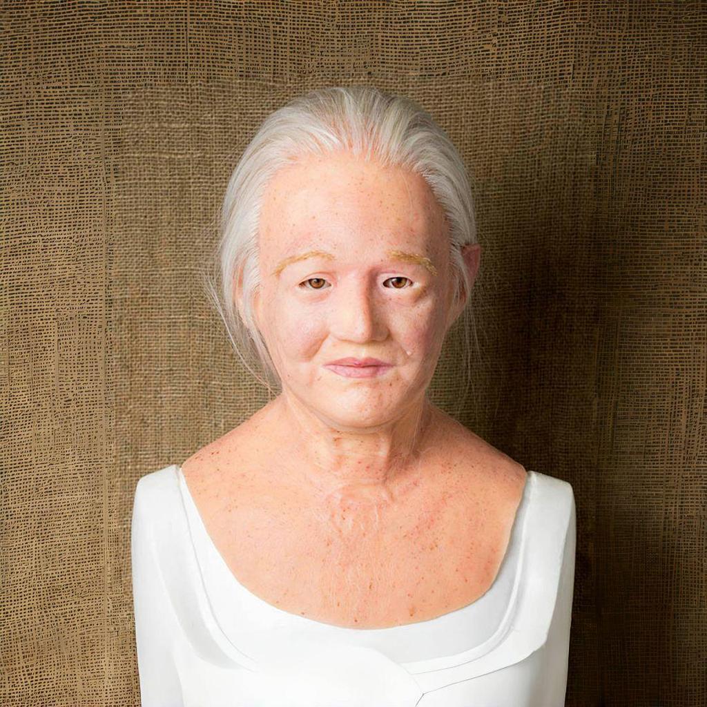 Crying Child Latex Mask with Wig - Handsome Guy Style Halloween Old Man and Young Person Face Mask