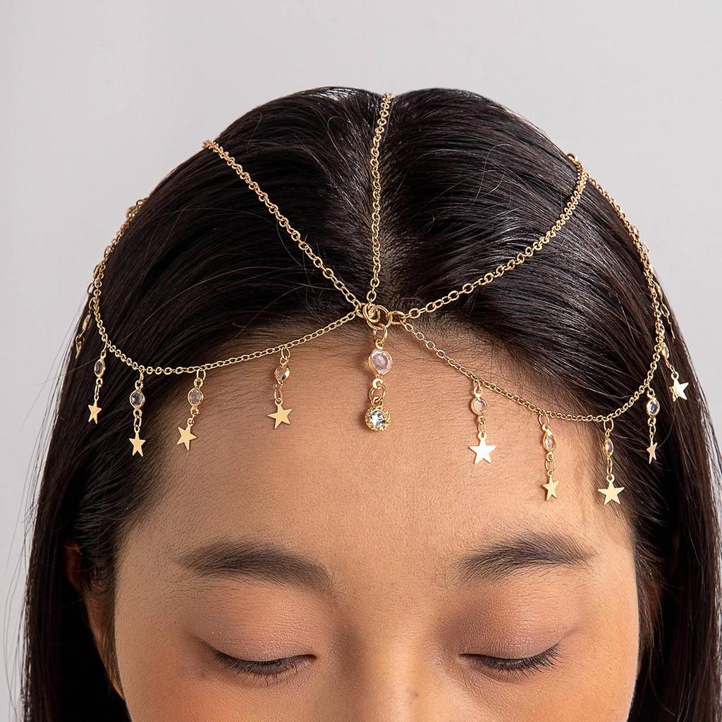 Украшение на голову с бахромой, цепочка для женщин, старинный стиль, лоб невесты, аксессуары для волос для девочек, головной убор, модная повязка для волос