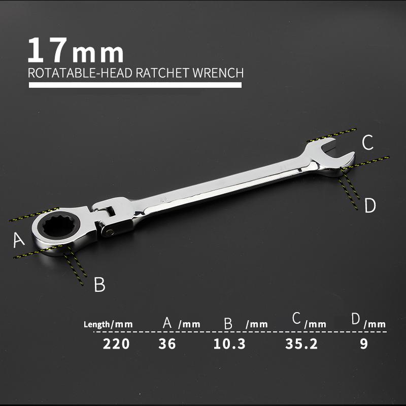 Многофункциональный набор ключей с трещоткой на 180 градусов, гибкие рожковые ключи для ремонта автомобилей, ручные инструменты, комбинированный гаечный ключ