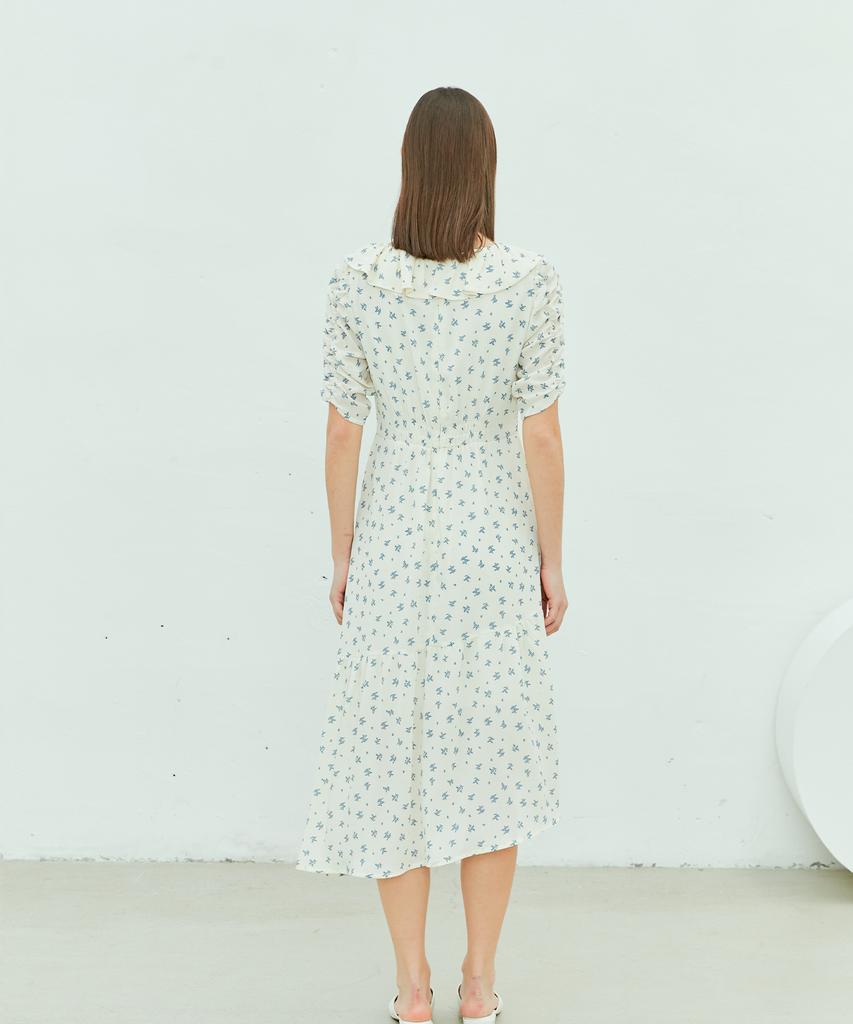 Near And Dear Floral Ruffle Chiffon Dress_Yellow