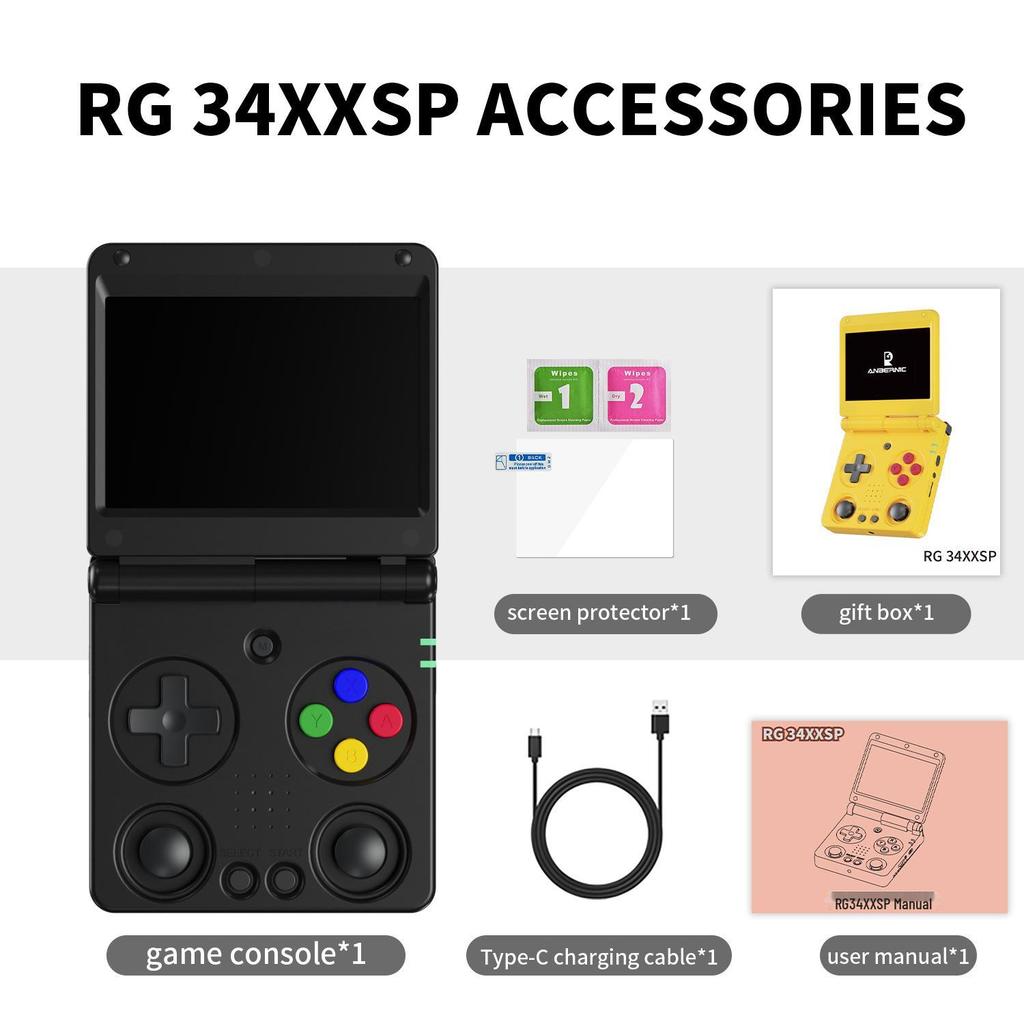 ANBERNIC RG34XXSP Dual Joystick Retro Foldable Clamshell Handheld Gaming Console