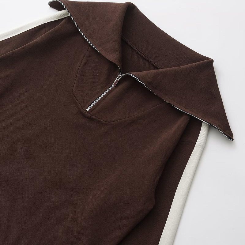 Kaslead Новое поступление Женская одежда Модный стиль Длинные рукава Воротник-стойка Вязаный свитшот Брюки 9598115 9598118