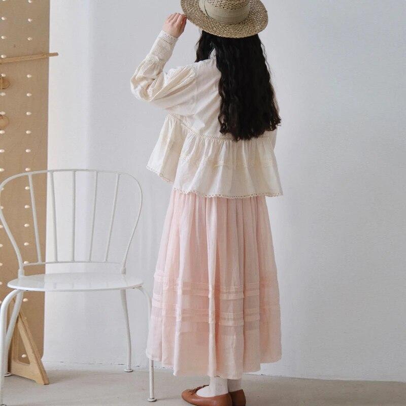 Johnature Japanese Patchwork Embroidery High Waist Women Skirts Summer All Match Vintage Loose Women Skirt