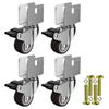 4Pcs 1inch Universals Soft Rubber Wheel Heavy Duty Furniture Wheel Castor for Platform Trolley Chair Accessories