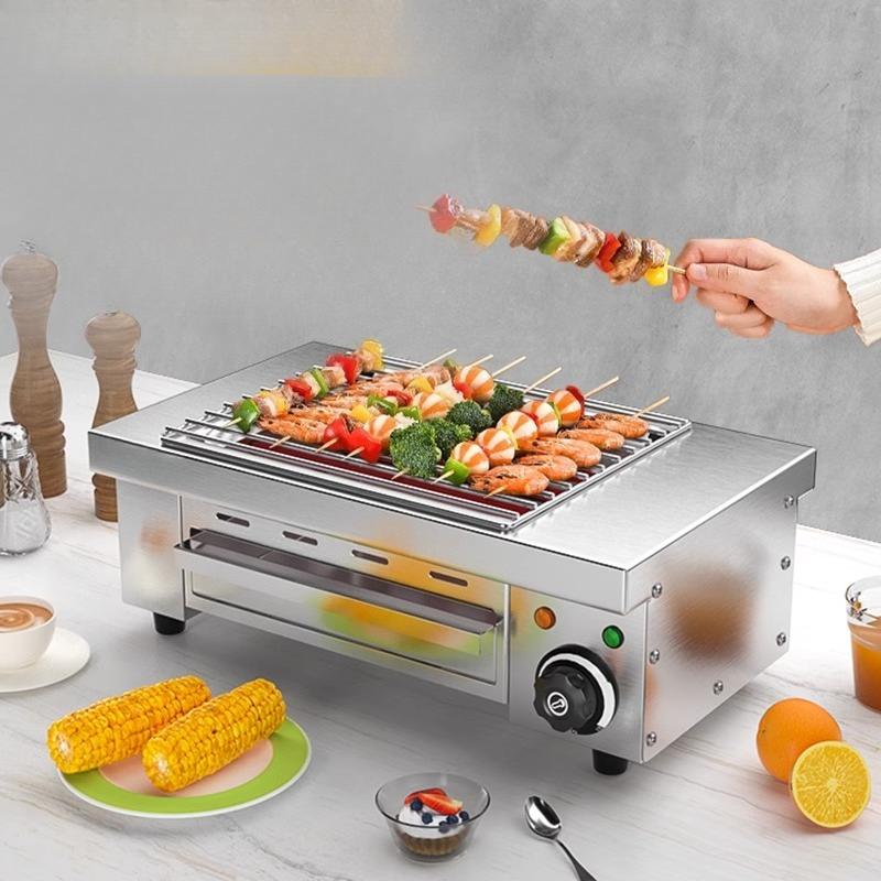 220V Commercial Barbecue Grill Smokeless Electric Barbecue Grill Indoor Electric Grill Small Barbecue Machine