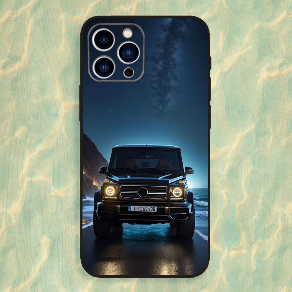 Крутой чехол для телефона M-Mercedes-G63 для iPhone 16,15,14,13,12,11 Plus,Pro Max,XS,X,XR,SE,Mini,8,7, Мягкий силиконовый черный чехол