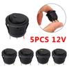 Car Pushbutton Switch LED Light Luminescence Toggle Switches 12V ON/OFF 5Pcs/Set Round Rocker Dot Switch Switches4