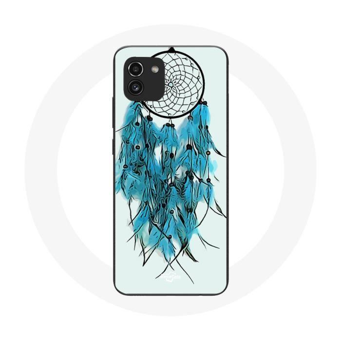 Coque - MANIACASE - Samsung Galaxy A03 - Attrape Rêve - Silicone Souple - Bleu Blanc