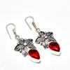 Mozambique Garnet Gemstone Handmade 925 Silver Plated Jewelry Earring 1.89"