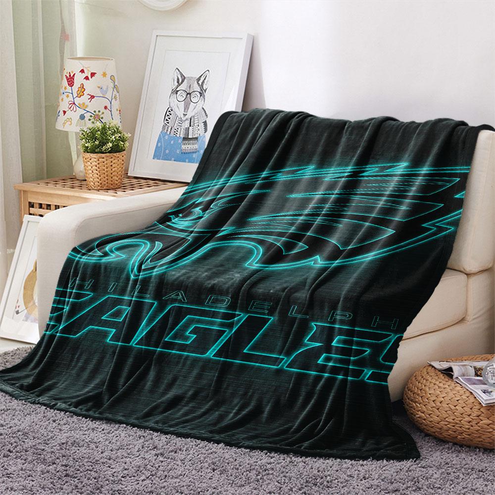 Philadelphia Eagles Printed Flannel Blanket, soft throw for bedroom sofa, washable, fan merchandise, great gift.