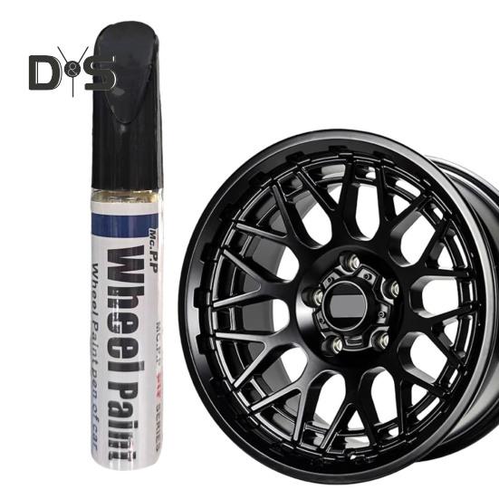 Gloss Black Rim Touch-Up Paint Pen Quick Drying Easy-to-Use Compact Size Portable Reusable Car Wheel Repair Pen