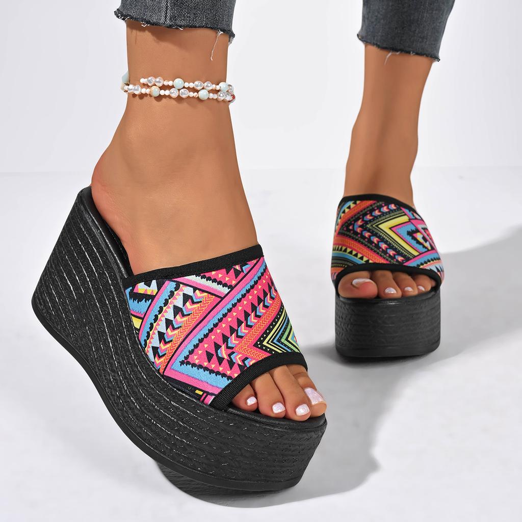 Fashion Women Slippers 2024 New Summer Elegant Wedges Sandals Platform Beach Trend High Heels Shoes Casual Slides Women Zapatos De Mujer
