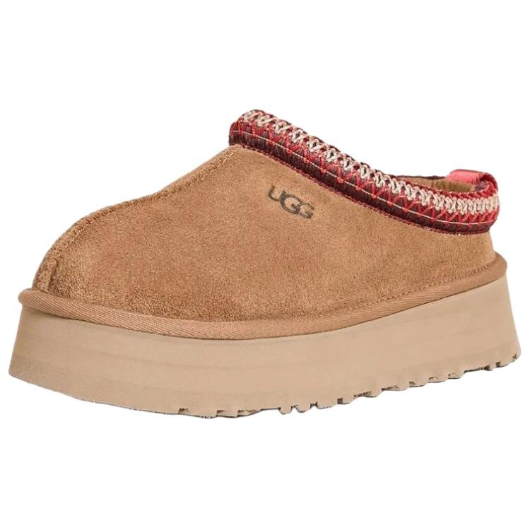 UGG Таз 2 Слипоны С Открытым Носком На Флисовой Подкладке Мюли Закрытые Тапочки Женские Каштановые 1174471-CHE