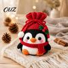 Holiday Gift for Beginners Christmas Pouch Crochet Kit, DIY Santa Snowman Pouch, Cute Penguin Elk Bear New Year Crafting Project Designs, Storage Bag