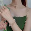 Gift Green Crystal Double Layer Pendant Choker Clavicle Chain Women Necklace Korean Style Necklace