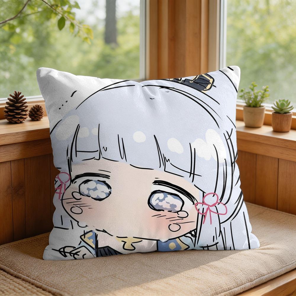 Kamizato Cute Genshin Impact Cushion Cover Square Short Plush Pillow Case Living Room Sofa Home Decor Funda X