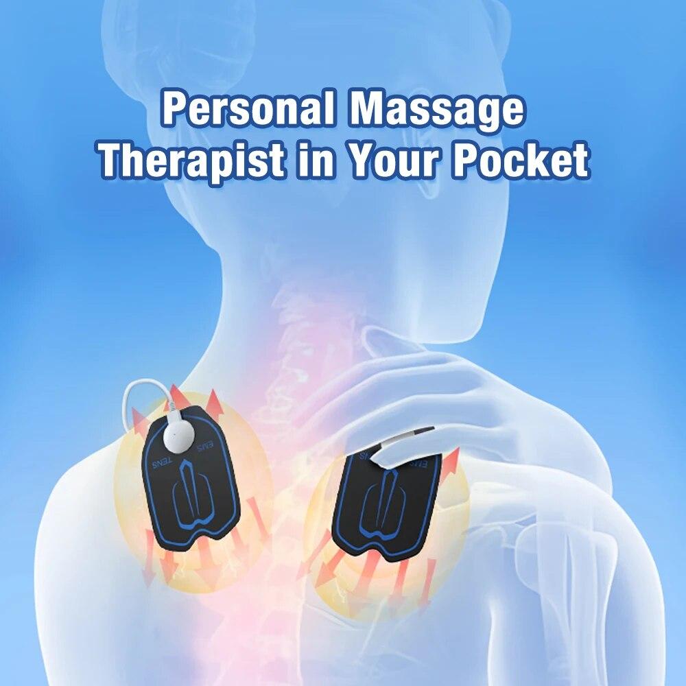 Электрический стимулятор мышц EMS, подушечки для стимуляции мышц, акупунктура, массажер для спины, EMS, терапевтическая машина, облегчение боли