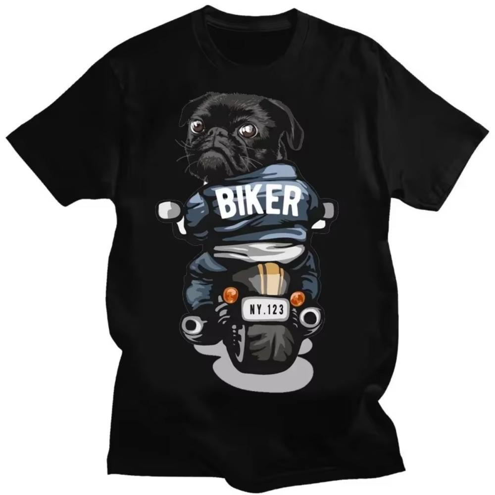 Футболка 'Жизнь свирепого мопса' Забавная футболка с графикой животного собаки Camisas De Hombre Одежда хип-хоп Женская мужская одежда Футболки Топ