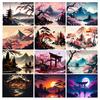 Mount Fuji Scenic Lake Diamond Painting New Arrivals Diy Full Square Round Drill Rhinestone Embroidery Mosaic Abstract Landscape Pavilion Wall Decor