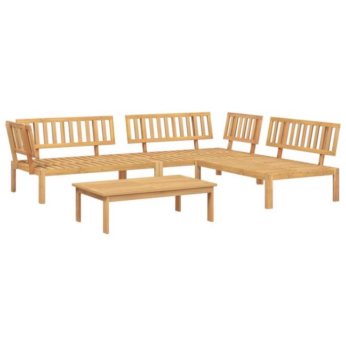 VidaXL Salon palette de jardin 4 pcs bois d'acacia massif, ensemble de table et de chaise de jardin, ensemble de salon de 3209310