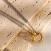 Fashion Women Necklace Double Chain Pendant Necklace Clavicle Chain Youthful Women Accessories Stainless Steel Texture