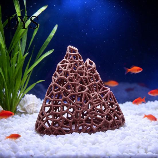 Пластиковый Декор Горы, Укрытие для Креветок в Аквариуме, Полая Гора 3D-Печати, Маленький Аквариум для Укрытия Петушка, Пещера-Укрытие