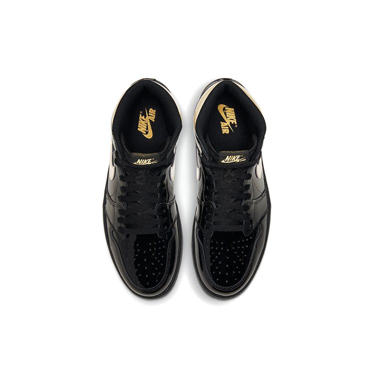 Air Jordan 1 Retro High OG Black Metallic Gold Unisex Sneakers 555088-032