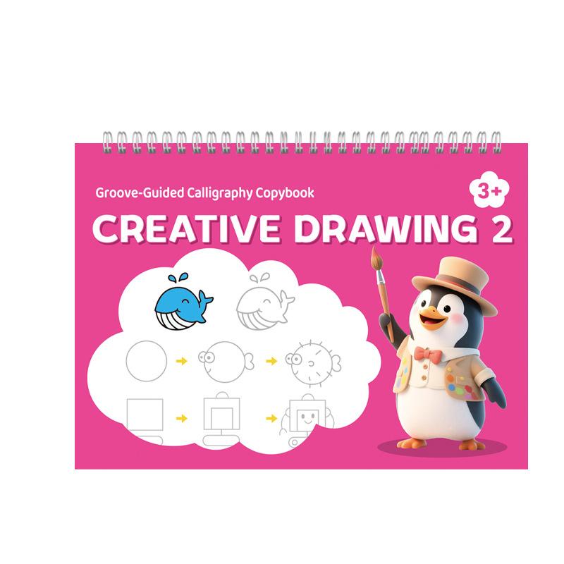Children Groove Calligraphy Drawing Template Kids Enlightenment Pen Control Sketch Book