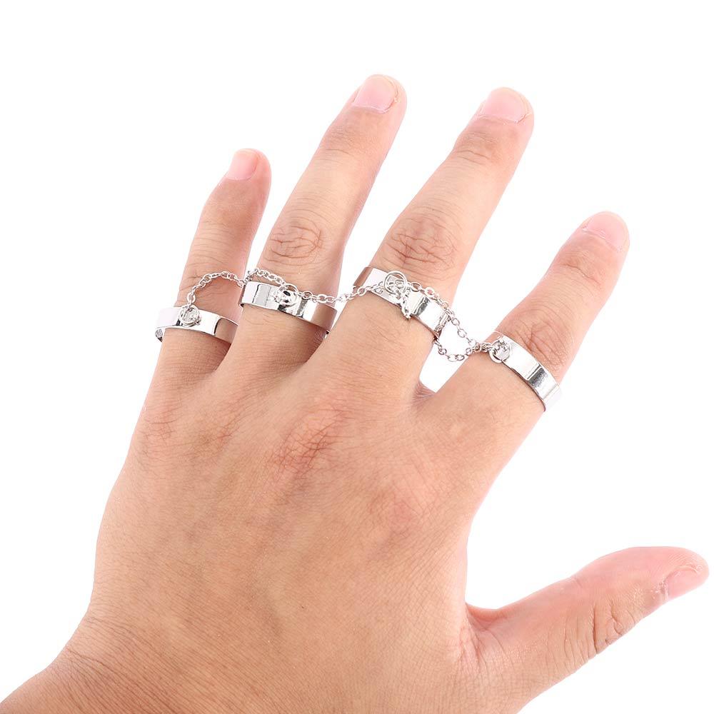Man Chain Adjustable Multi-layer Rotate Opening Ring Party Jewelry Fashion Accessories Finger Ring