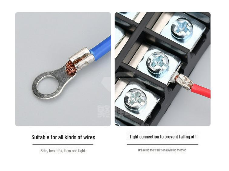 Клеммная колодка холодного прессования и набор вилочных наконечников с медными клеммами