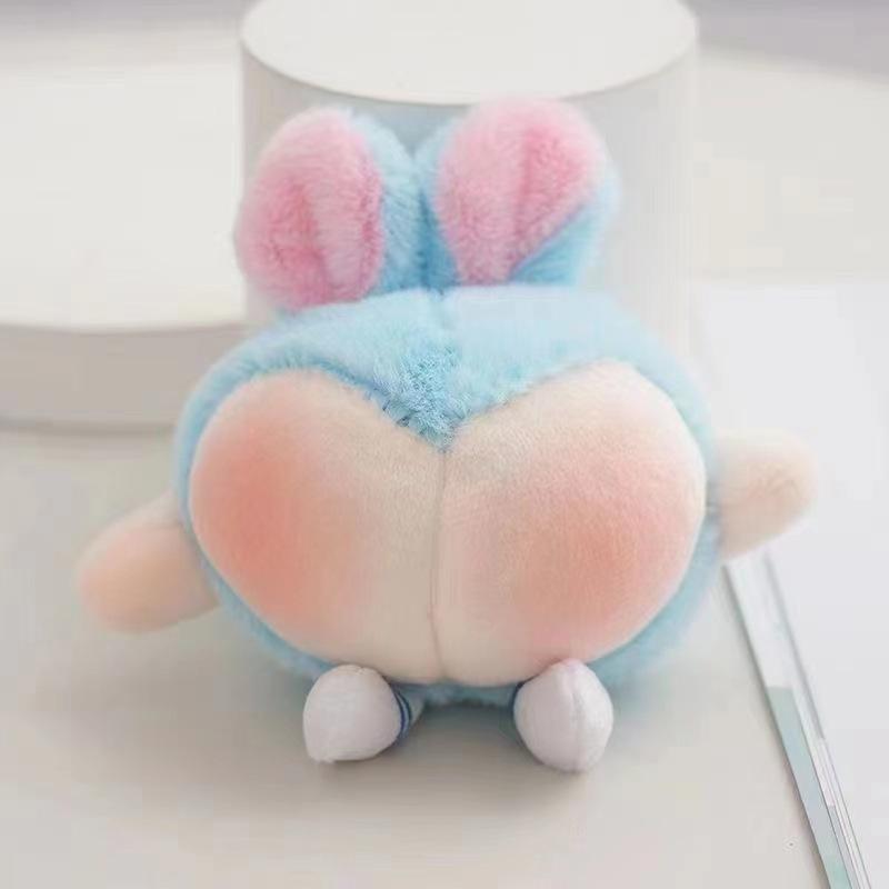 Cute peach skin peach rabbit ass pendant creative keychain schoolbag pendant grab machine doll