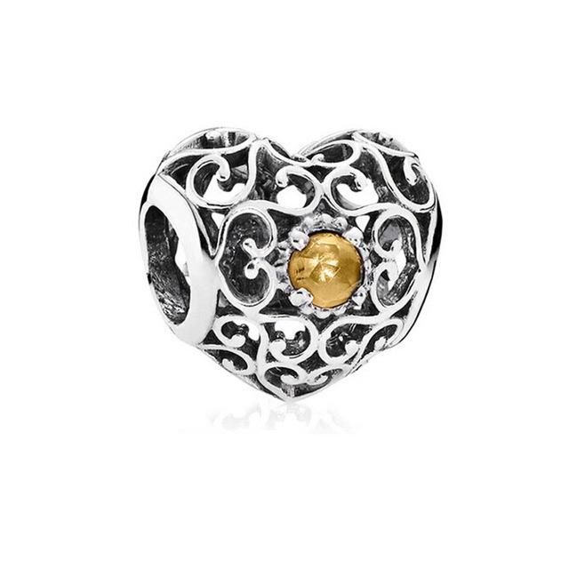 Новый 12-месячный день рождения, каменное сердце, ажурное очарование, тонкие бусины своими руками, подходят оригинальные подвески, серебряный браслет 925, ювелирные изделия F357