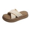 Thick Soled One-piece Slippers for Women, Summer Outerwear, French Style Sandals, Beach Sandals